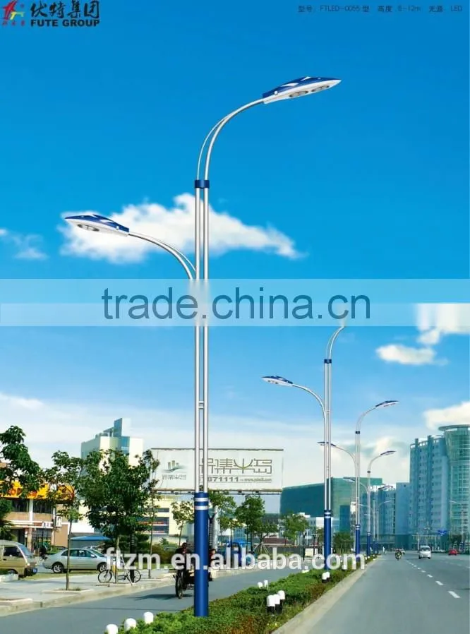 Round shaped or rectangular shaped or customized galvanized steel street lighting pole lighting columns