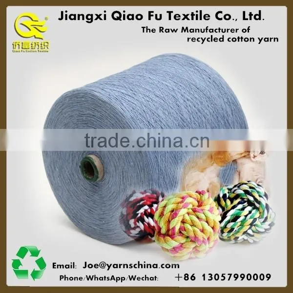 Open spinning regenerated 30/70 cotton polyester blended yarn for pet toys