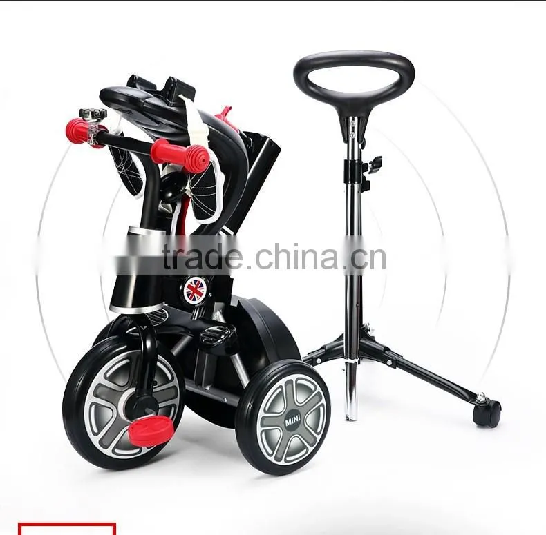 High quality MINI Cooper licensed 10 inch 3 wheel kids folding bike baby tricycle