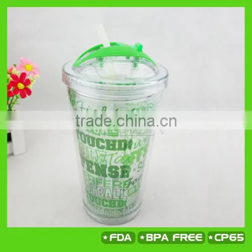 16oz double wall plastic tumbler with dome lid and straw ,NEW PRODUCT