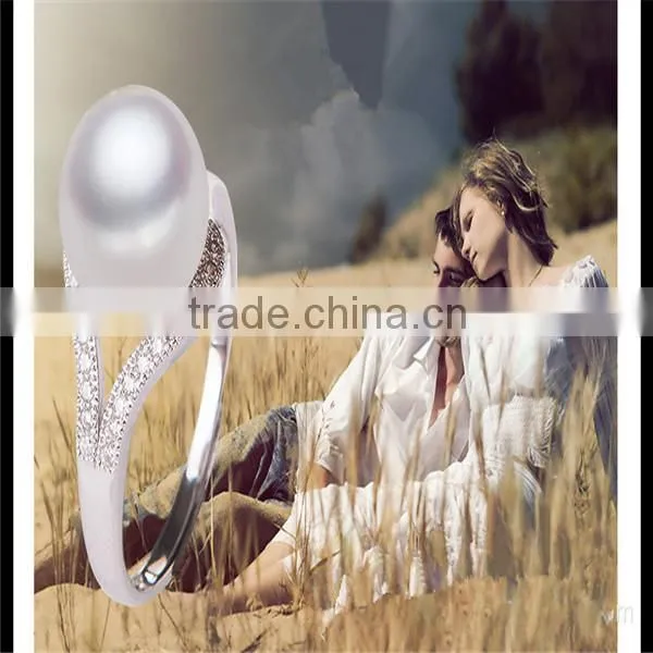 2016 Hot Sale Natural Freshwater Pearl Ring Shape Crown 925 Silver 100% Pearl Fashion Ring With High Quality