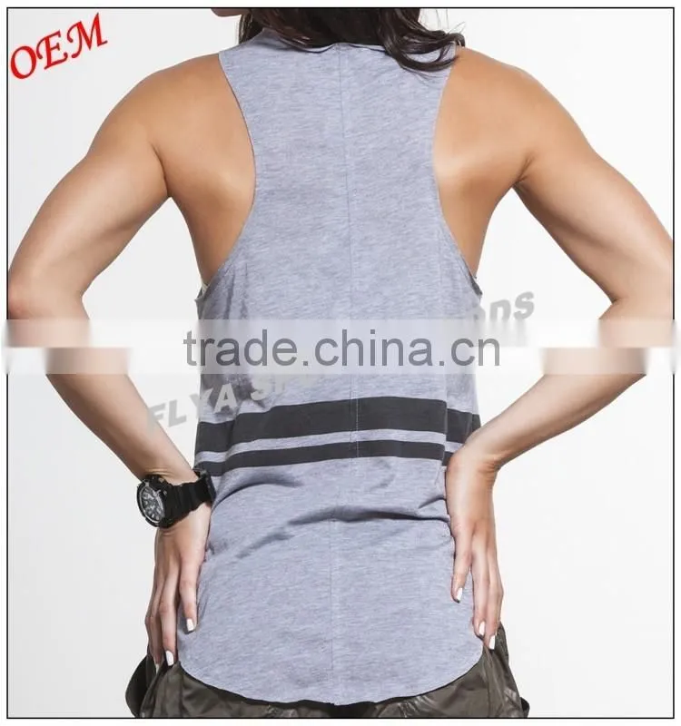 Placement print at front and back high neck loose fit tank tops sports apparel