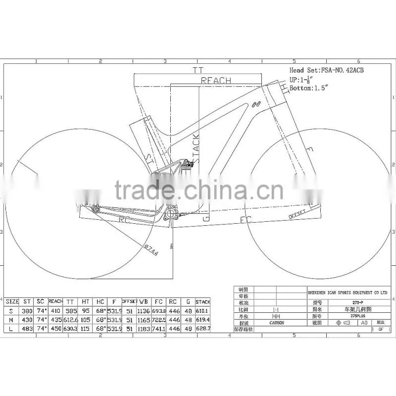 2016 OEM 27.5ER Plus dual full suspension mouanin BMX bikes ENDURO frame