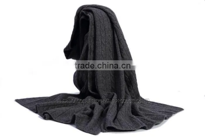 Cheap Baby Wool Cable Knitted Throw Blanket