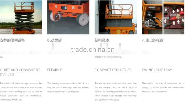 CE approved best price self propelled 5m mini electrical scissor lift