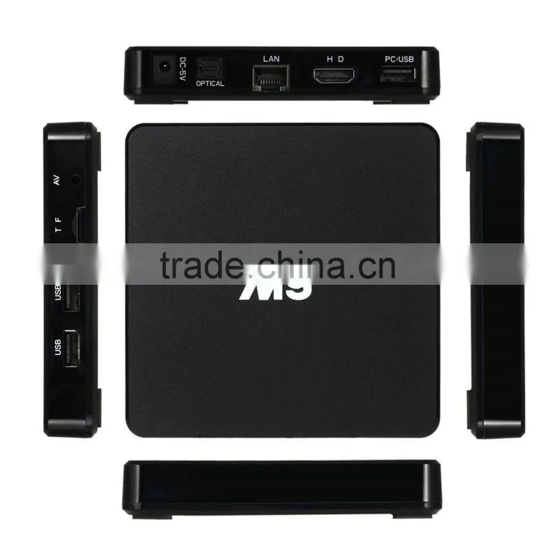 M9+ Android TV box Android 5.1 Amlogic S905 Quad Core 64 Bits 1G 8G Kodi XBMC 4K 3D LAN WIFI H.265 Airplay Miracast M9+ TV Box