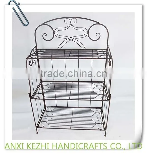 KZ140125 Home organizer rack iron 3-tiers standing metal shelf