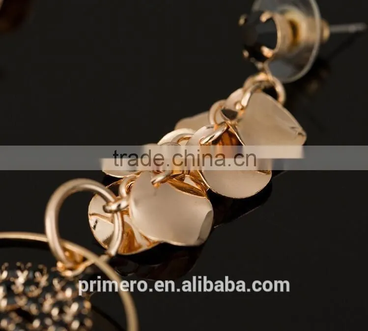 Hot Sale Big Round rhinestone drop earrings fashion jewelry accessories