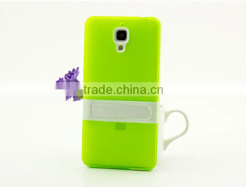 Keno Slim Fit Hybrid Flexible TPU Armor Defender Case with Kickstand for Xiaomi 4