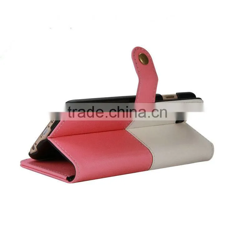 For iPhone leather case, smart phone flip cover, protective stand case for Apple phone