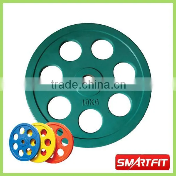 10 kg 7 holes colored op Rubber Olympic Plate new designed high quality weight plate