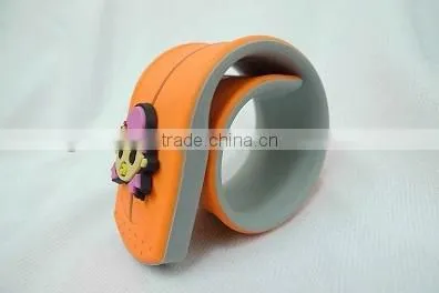 2016 Hot Sales Baby Rinne Women Wearable Waterproof Foldable Orange Rubber Wrist LED Watch