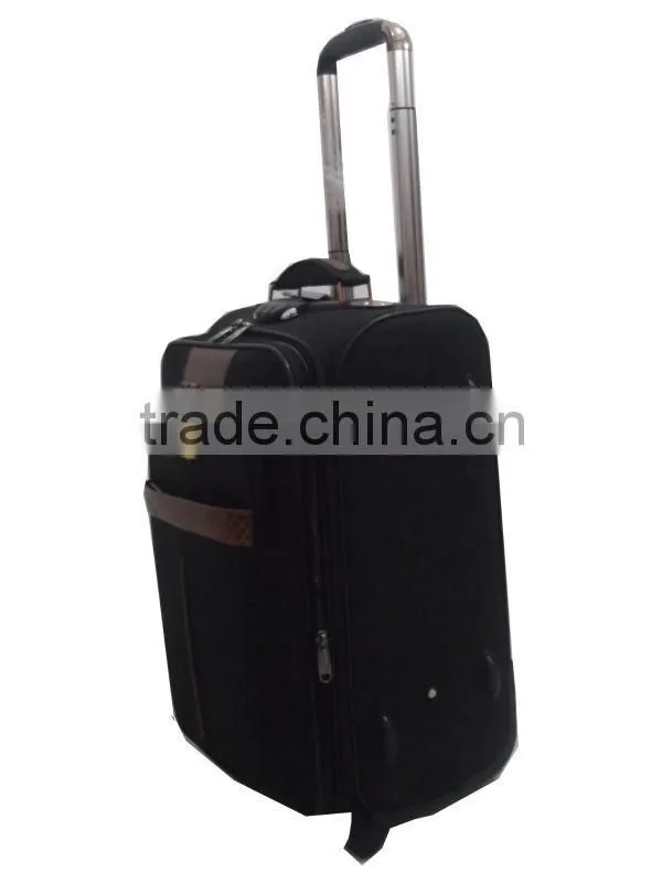 Hot selling two wheels fashion soft trolly luggage bag