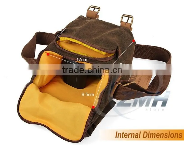 High-grade and Soft bag Canvas Material digital Sling camera bag