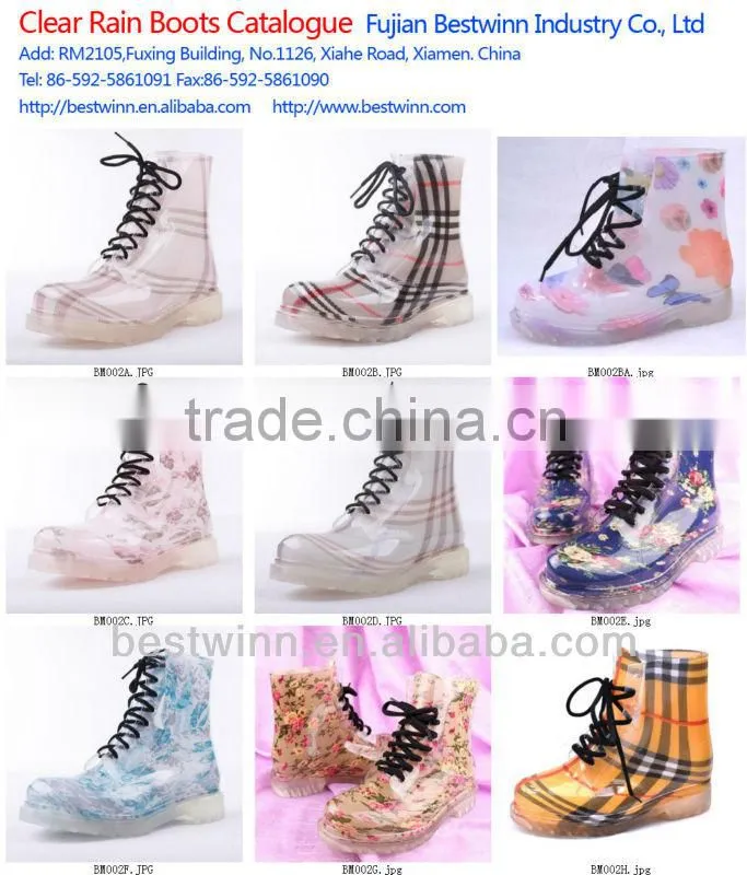 2016 lady High heel Rain Boots with lace