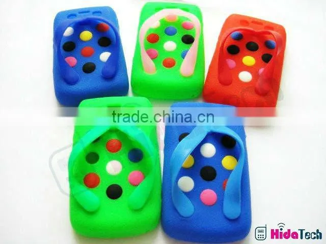 silicone gel case cover for blackberry 9700, slipper shape,shoe shoes pattern design