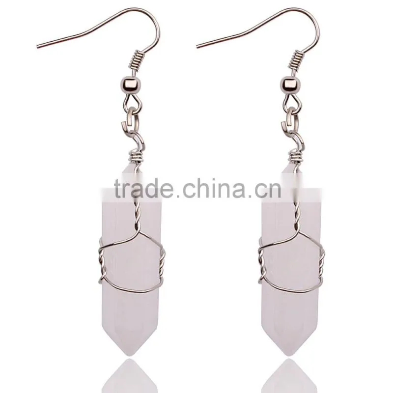 Lapis lazuli point pendant earrings for gifts