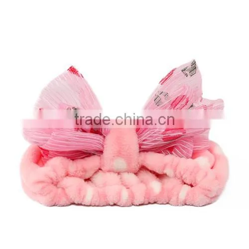 beauty cute hot sale designer head wrap organza bowknot headwrap