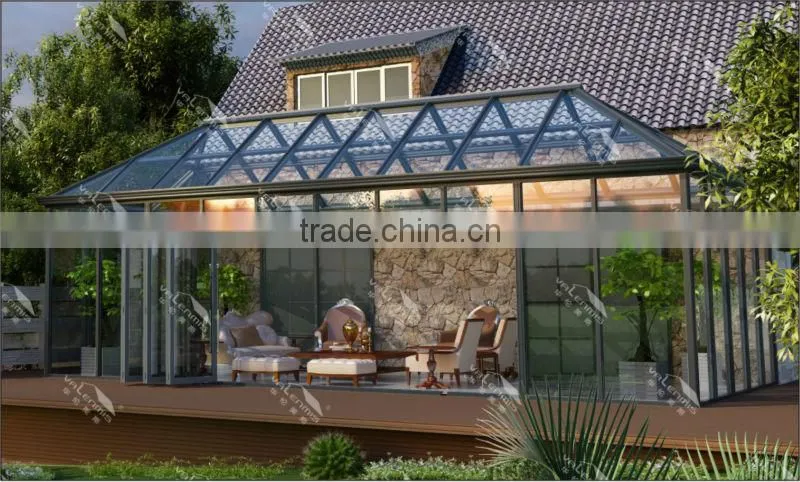 Suppliers of direct selling aluminum double-layer glass houses/garden sun rooms/greenhouse