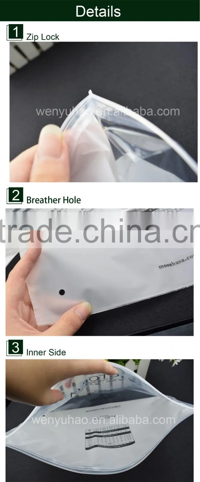 plastic clothes bags for packing , plastic bag zipper clothes poly bags