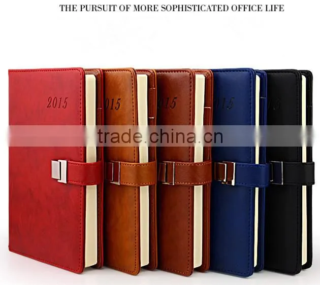 Luxury leather cover note book for business , waterproof notepad