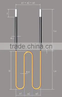Silicon molybdenum rods 99.95% for 1450 C Vacuum Atmosphere Furnace