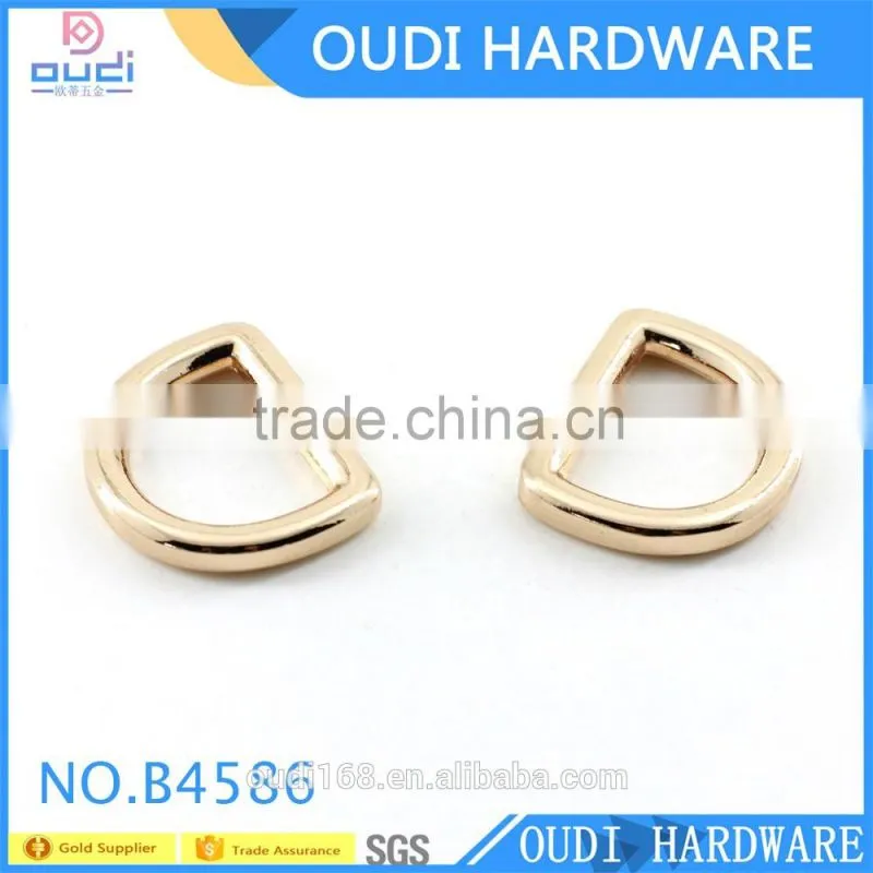 New design metal d ring shoe accessories light gold metal shoe buckles