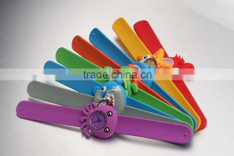 marine starfish silicone snap quartz kids watch for christmas with ROHS
