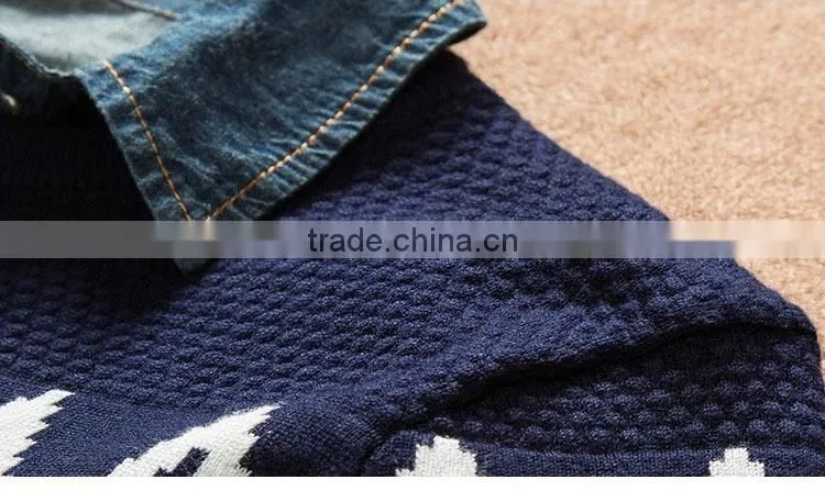 Wholesale round collar jacquard long sleeve show thin sweater for japan style sweaters
