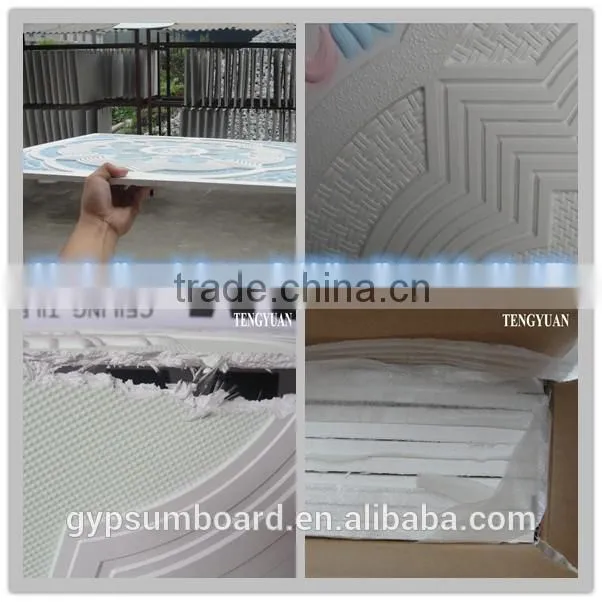 Colorful GRG embossed hand-painted / Gypsum ceiling material