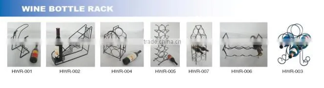 OEM design Professional black metal wire vintage wine bottle rack