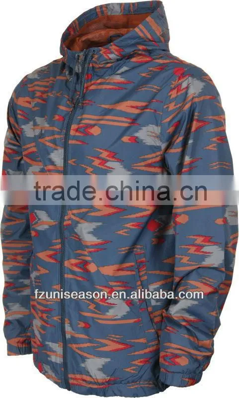 Waterproof foldable nylon windbreaker jacket men