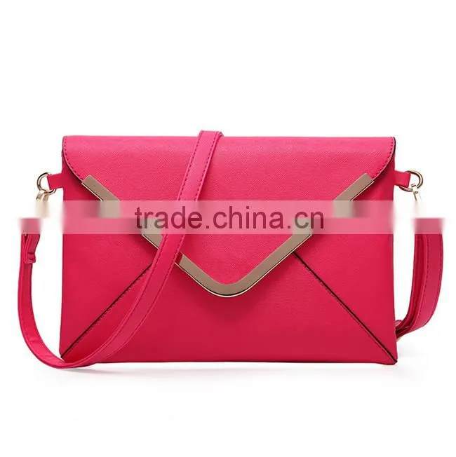 2016 new European and American fashion multicolor handbag envelope bag hand shoulder diagonal