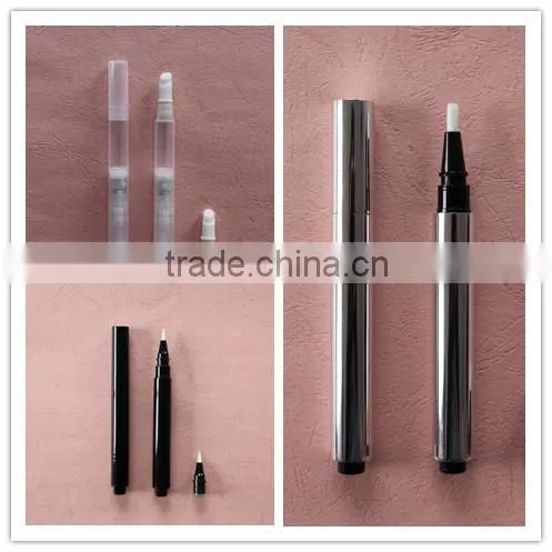 3ml round shape cosmetic click pen with different applicators