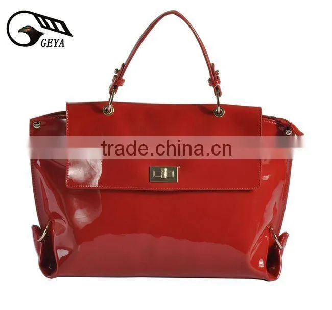 2012 Spring&Summer Lady Small Glossy Genuine Leather Handbag! Hot selling!