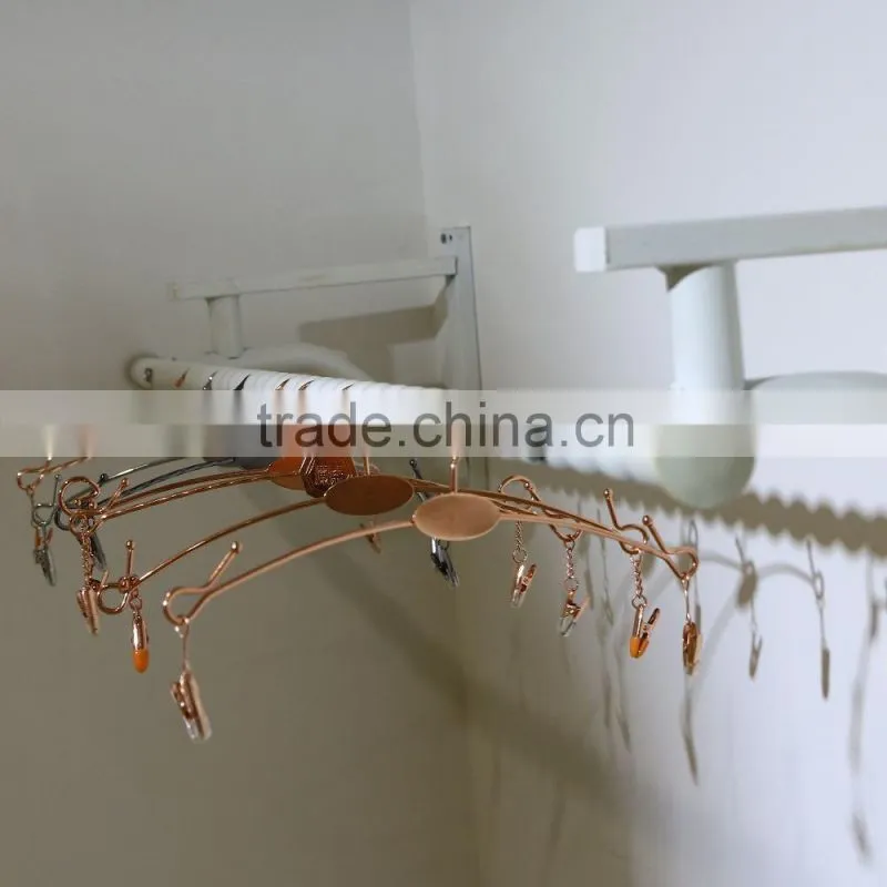 Metal clothes hanging stand wall mounted clothes hanger rack