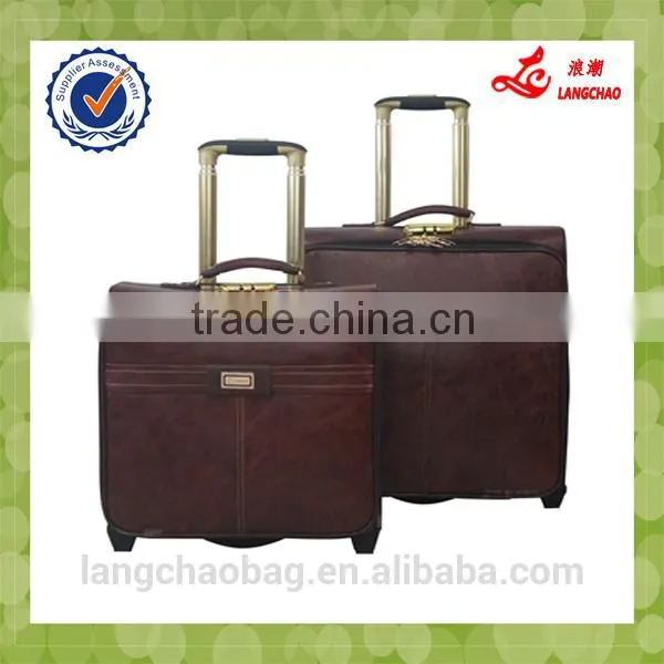 Business Type Light Weight High Quality Material Aluminum Push Trolley Popular Design Boarding Luggage Bag