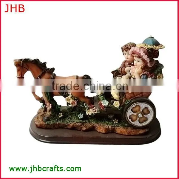2014 new resin horse carriage for wedding souvenirs