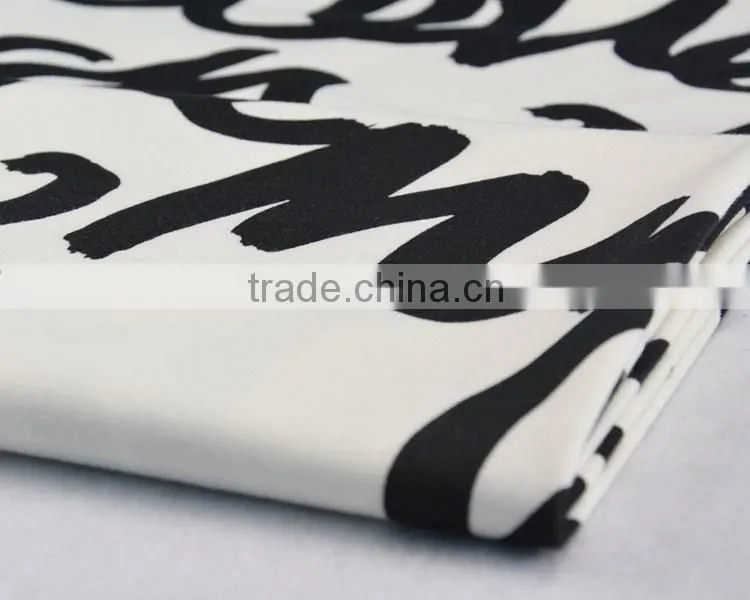 Jiufan textile polyester roma jersey fabric black and white printed fabric