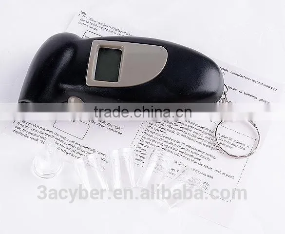 Digital LCD Breath Analyzer Breathalyzer Alcohol Tester Keychain Audible Alert