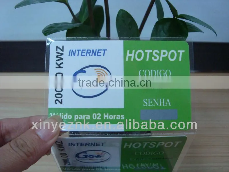 pvc prepaid scratch card
