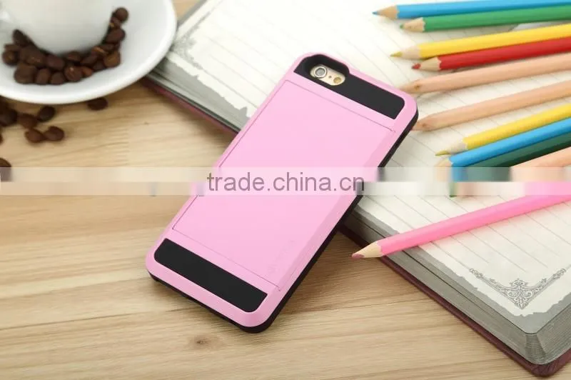Hot Selling Luxury Damda Slide Series Tough ID Card phone accessory For iPhone 6S Back Cover Case Shell with 10 colors