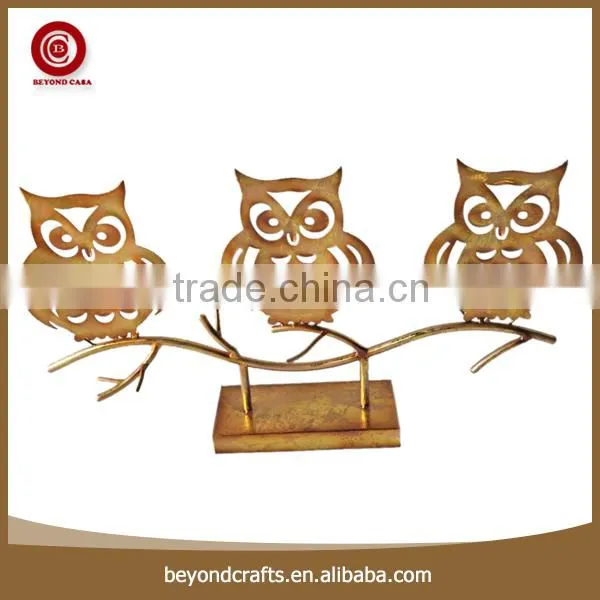 New and creative tabletop owl modeling metal halloween decorations