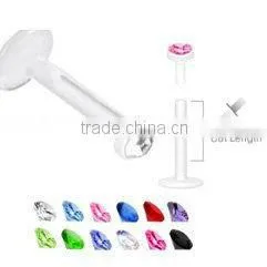 Bioplast Push-In Labret Body Piercing Jewelry