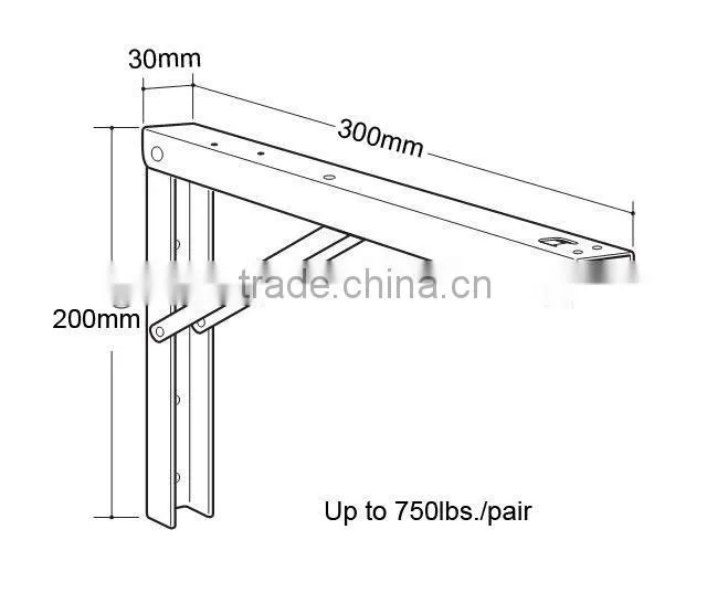 Folding shelf bracket,Heavy-duty storage and work surface applications