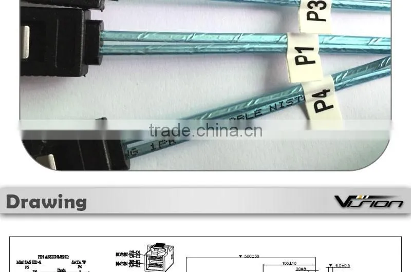 Internal HD Mini SAS SFF-8643 to 4 SATA Forward Breakout Cable
