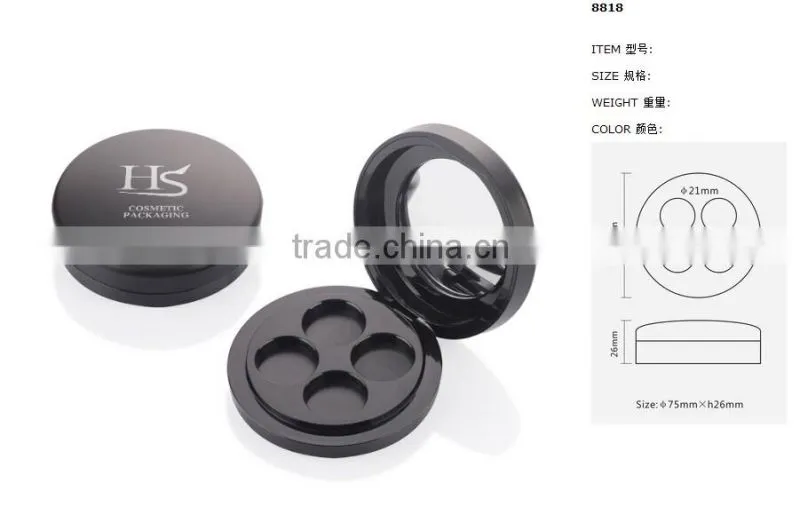 2015 latest 4 color black eyeshadow case