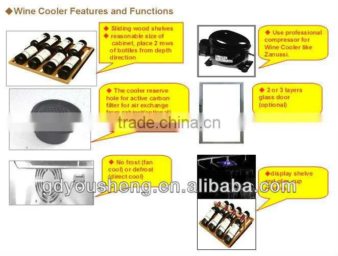 Fan cooling wine cabinet 140bottles USF-128S Single zone