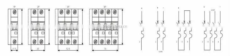 polarity dc circuit breaker for solar system for protecting the solar panel SL7 Series