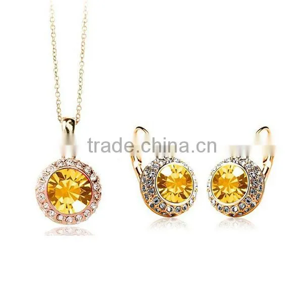 crystal cheap necklace and earring sets, fancy necklace sets